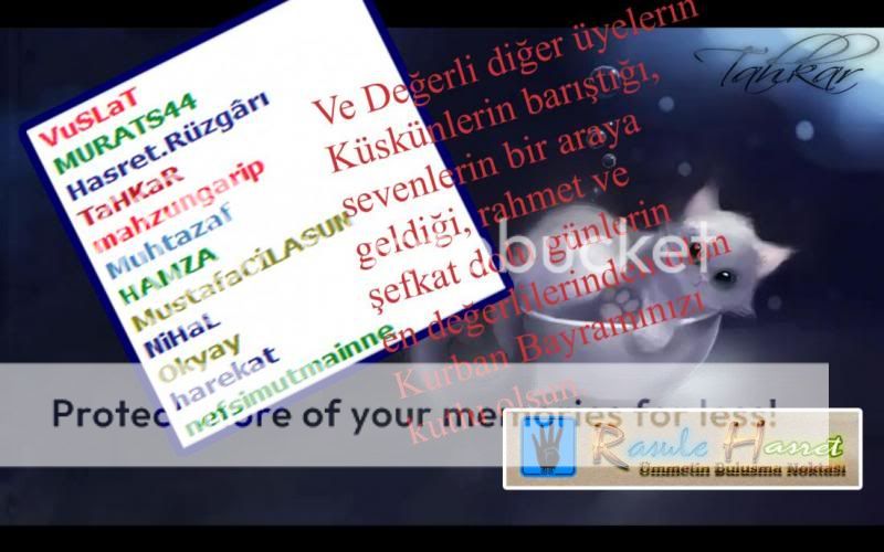 Kurban Bayramınız kutlu olsun değerli tüm dostlar